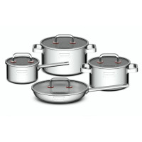 Набор посуды из 8 предметов "Modesto" красный, зеркальный
