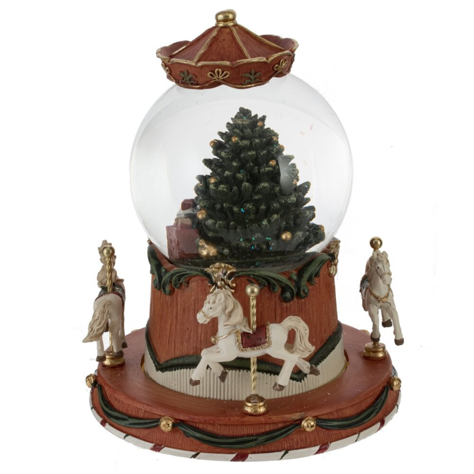 Фигурка декор в стекл шаре "Карусель" (движ, муз, подсвет, 3хААА, н/п), D 10 см, L14,5 W14,5 H18 см