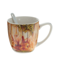 Кружка с ложкой, 150 мл, L10 W7 H7,5 см, 4в