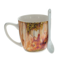 Кружка с ложкой, 150 мл, L10 W7 H7,5 см, 4в