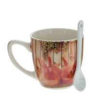 Кружка с ложкой, 150 мл, L10 W7 H7,5 см, 4в