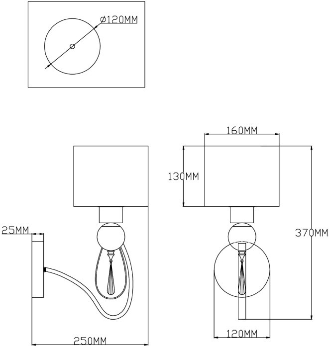 Бра Dark V2583-1W Moderli