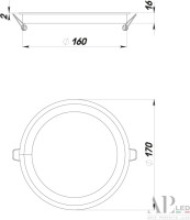 Точечный светильник Ingrid 3322.LDY16016/16W/4K APL LED