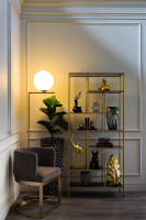 Стеллаж с черным стеклом (золотой) Стеллаж с черным стеклом (золотой)