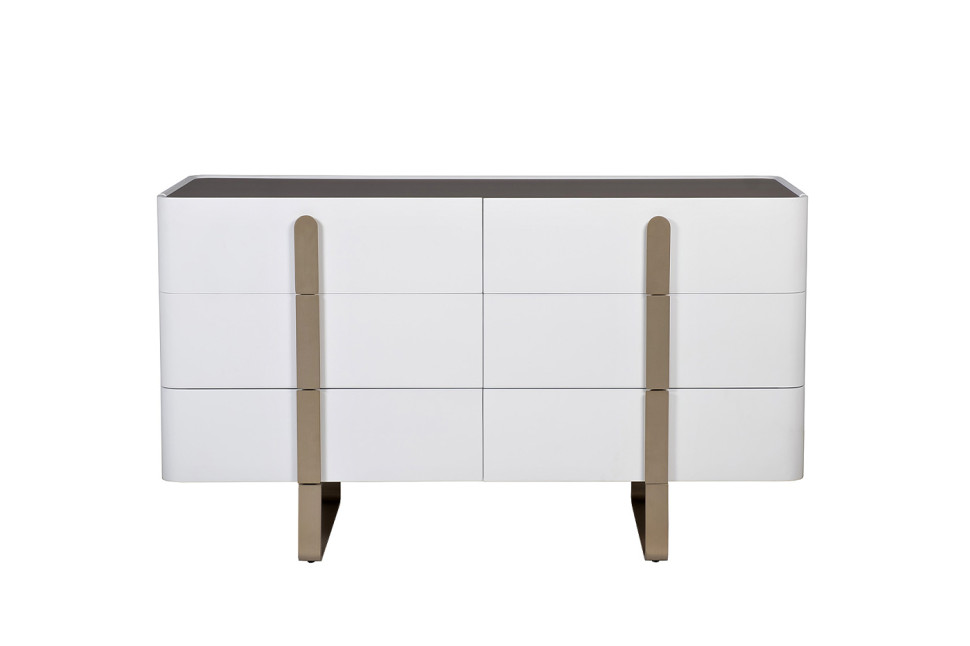 Комод светлый с металлическим каркасом