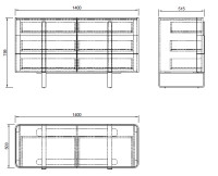 Комод светлый с металлическим каркасом Комод светлый с металлическим каркасом