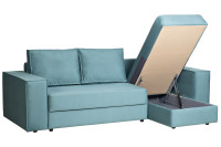 Диван Bergamo трехместный с канапе правый раскладной бирюзовый Диван Bergamo трехместный с канапе правый раскладной бирюзовый