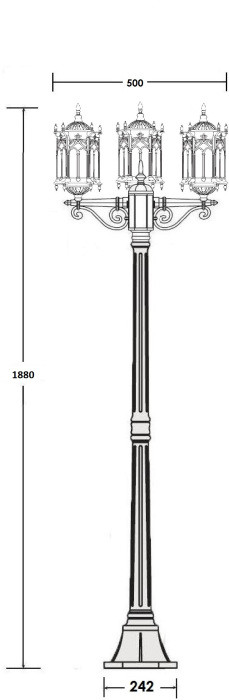 Наземный фонарь DELI S 89908SB Bl Oasis Light