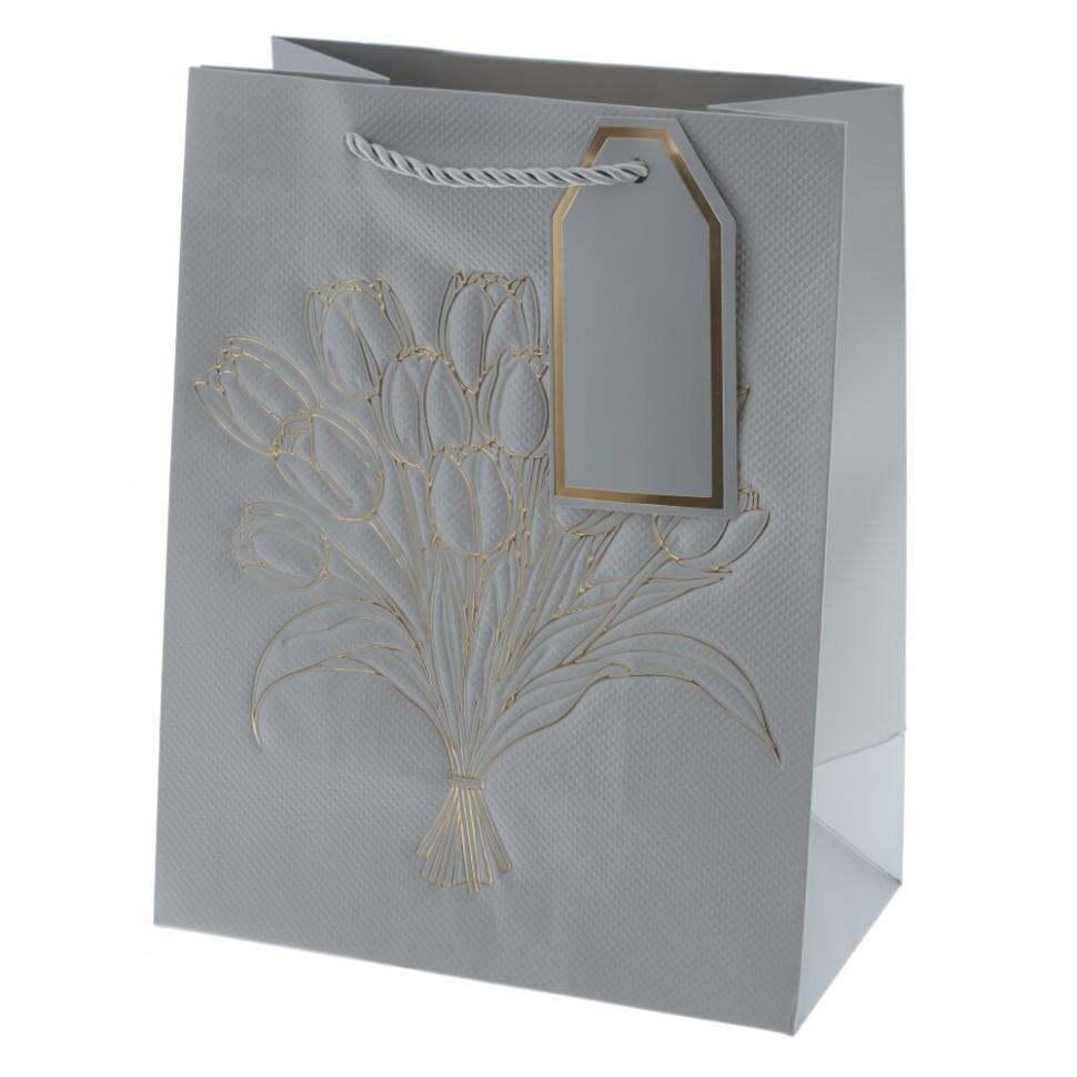 Пакет подарочный S (бумага 210г/м2, блок 12шт), L18 W10 H23 см, 4в.