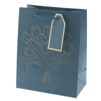 Пакет подарочный S (бумага 210г/м2, блок 12шт), L18 W10 H23 см, 4в.