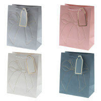 Пакет подарочный S (бумага 210г/м2, блок 12шт), L18 W10 H23 см, 4в.