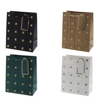 Пакет подарочный S (бумага 210г/м2, блок 12шт), L18 W10 H23 см, 4в.