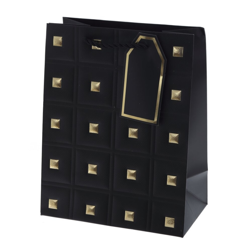 Пакет подарочный S (бумага 210г/м2, блок 12шт), L18 W10 H23 см, 4в.