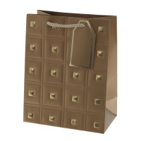 Пакет подарочный S (бумага 210г/м2, блок 12шт), L18 W10 H23 см, 4в.