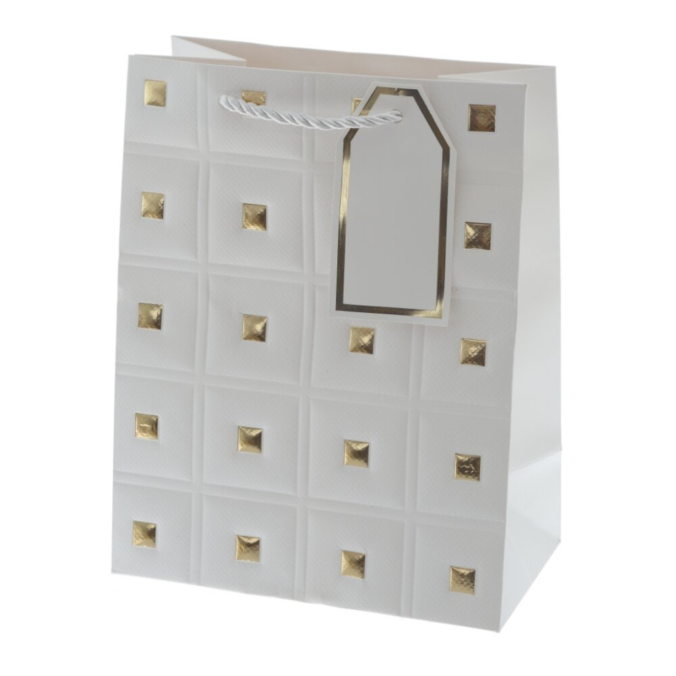 Пакет подарочный S (бумага 210г/м2, блок 12шт), L18 W10 H23 см, 4в.