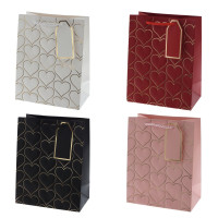 Пакет подарочный S (бумага 210г/м2, блок 12шт), L18 W10 H23 см, 4в.