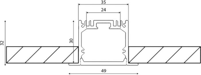 Профиль встраиваемый LE LE.4932-W-R DesignLed