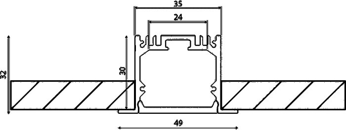 Профиль встраиваемый LE LE.4932-W-R DesignLed