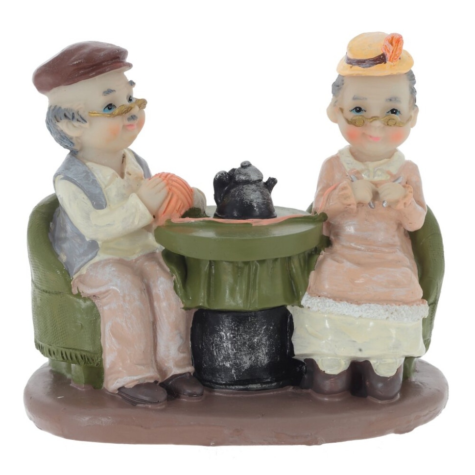 Фигурка декоративная "Бабушка с дедушкой", L15 W8 H14 см, 2в.