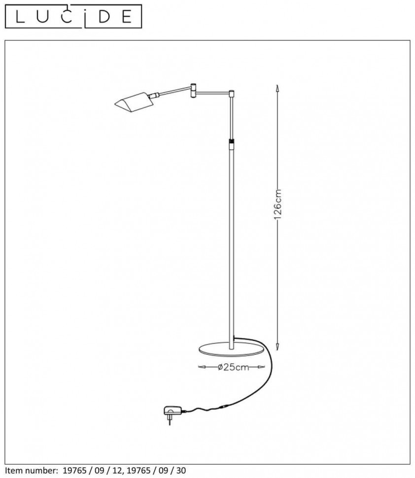 Торшер Lucide Nuvola 19765/09/30