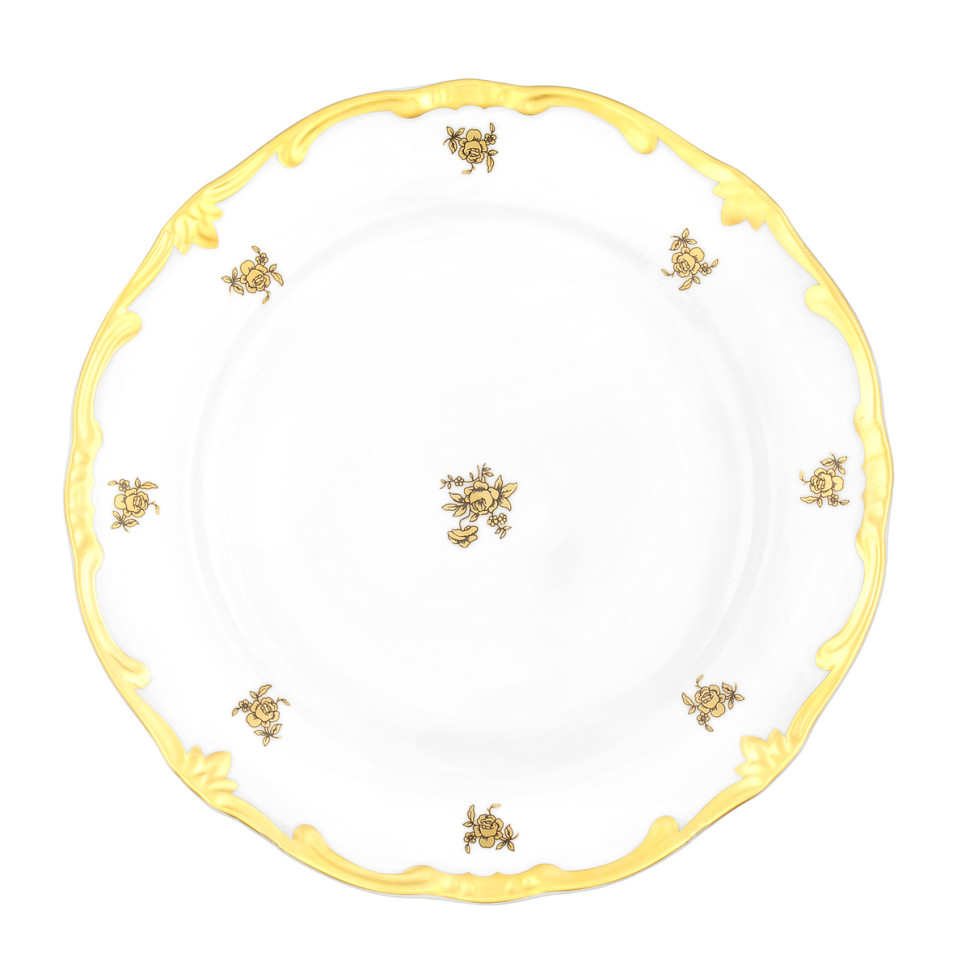 Набор тарелок 24см.6шт."Роза золотая"