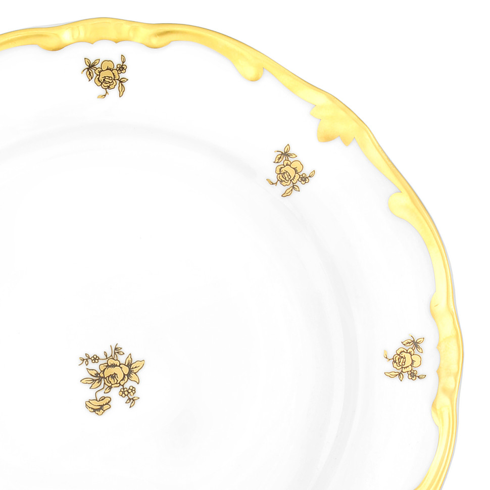 Набор тарелок 24см.6шт."Роза золотая"