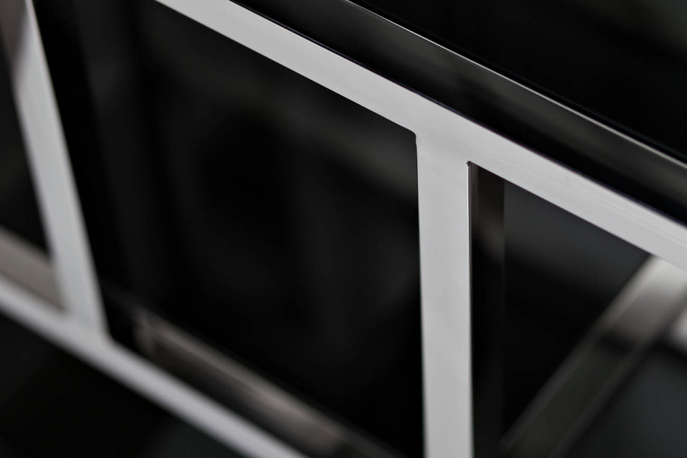 Стеллаж с черным стеклом (хром)