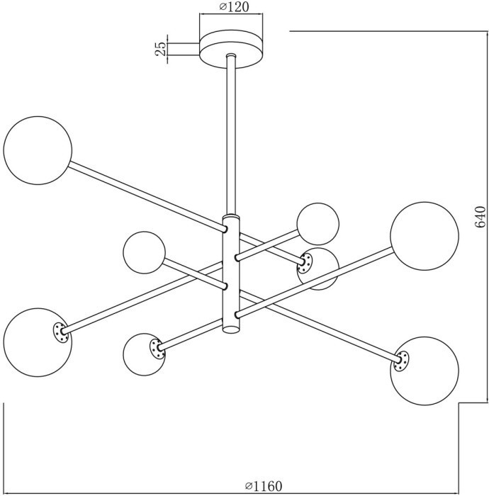 Потолочная люстра Sphirity FR5376CL-08B Freya