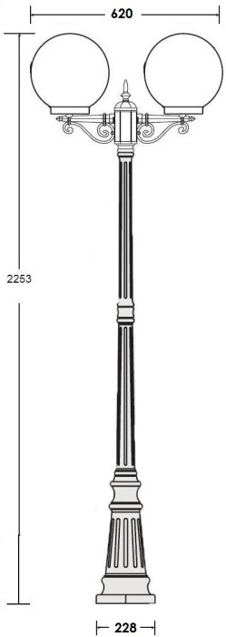 Наземный фонарь GLOBO S 88209SA Bl Oasis Light