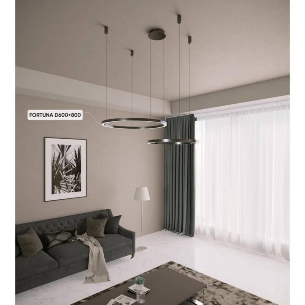 Подвесная люстра Crystal Lux FORTUNA SP123W LED D600+800 GOLD