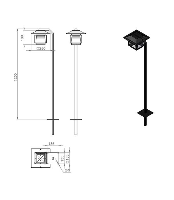 Наземный фонарь Novara 330-41/bg-11 Русские фонари