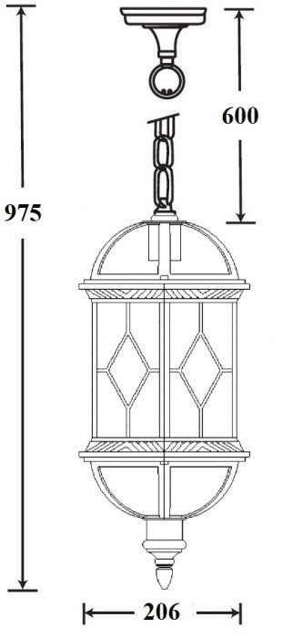 Уличный светильник подвесной SORENTO 92605 Bl Oasis Light