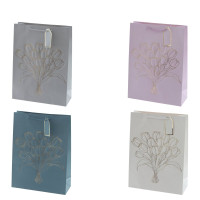 Пакет подарочный L (бумага 210г/м2, блок 12шт), L31 W12 H42 см, 4в.