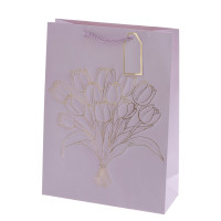 Пакет подарочный L (бумага 210г/м2, блок 12шт), L31 W12 H42 см, 4в.