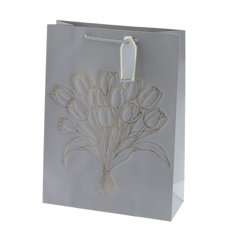 Пакет подарочный L (бумага 210г/м2, блок 12шт), L31 W12 H42 см, 4в.