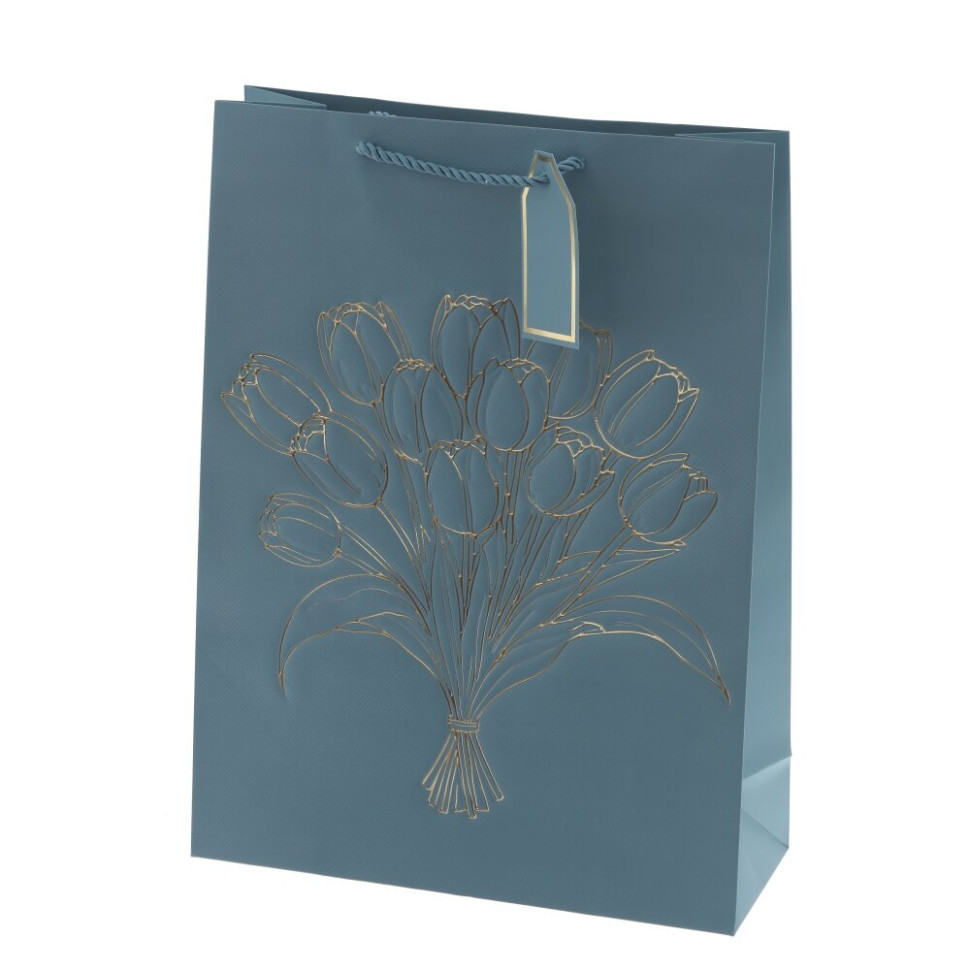 Пакет подарочный L (бумага 210г/м2, блок 12шт), L31 W12 H42 см, 4в.