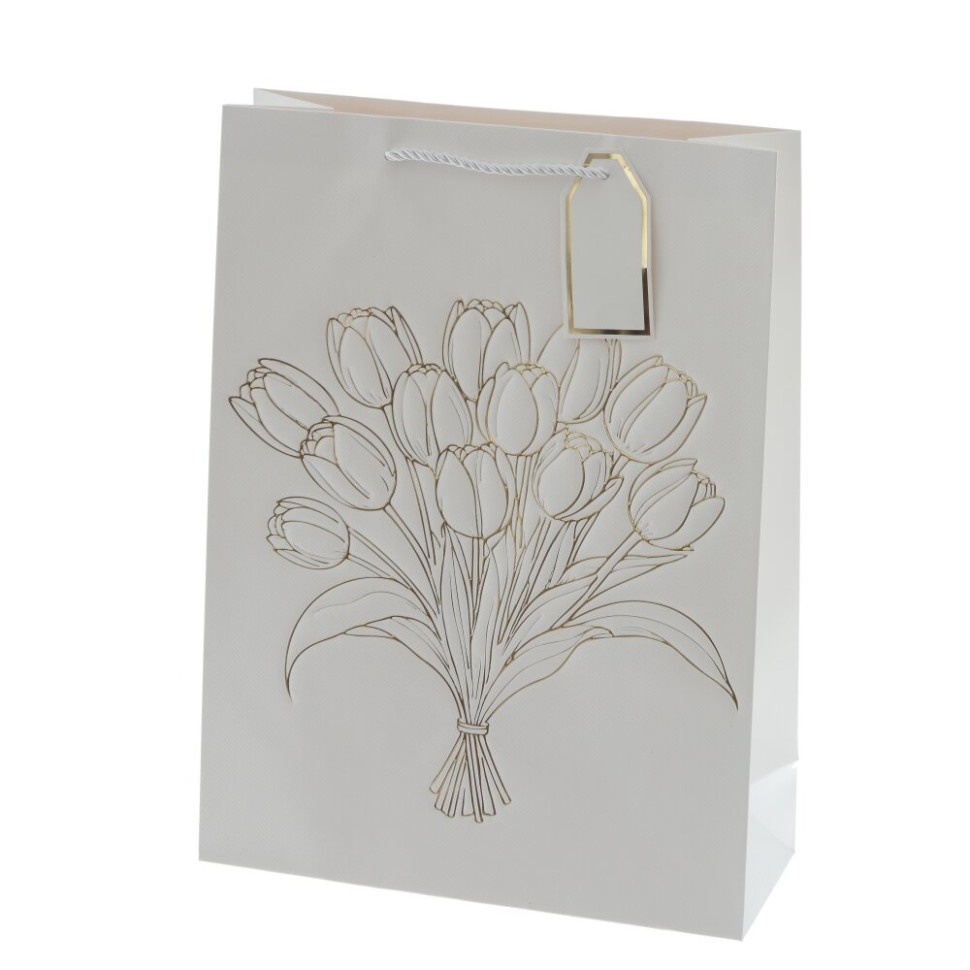 Пакет подарочный L (бумага 210г/м2, блок 12шт), L31 W12 H42 см, 4в.