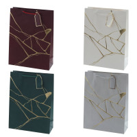 Пакет подарочный L (бумага 210г/м2, блок 12шт), L31 W12 H42 см, 4в.