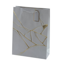 Пакет подарочный L (бумага 210г/м2, блок 12шт), L31 W12 H42 см, 4в.