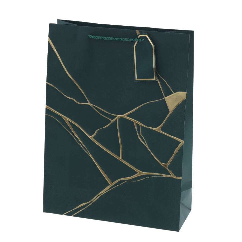 Пакет подарочный L (бумага 210г/м2, блок 12шт), L31 W12 H42 см, 4в.