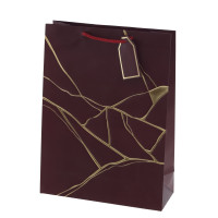 Пакет подарочный L (бумага 210г/м2, блок 12шт), L31 W12 H42 см, 4в.