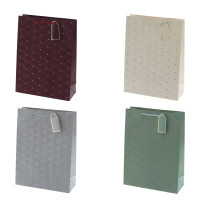 Пакет подарочный L (бумага 210г/м2, блок 12шт), L31 W12 H42 см, 4в.