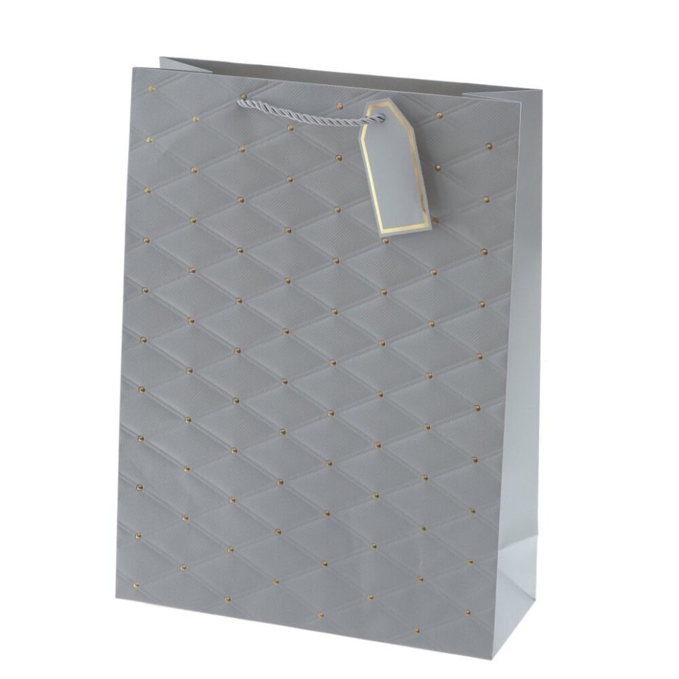 Пакет подарочный L (бумага 210г/м2, блок 12шт), L31 W12 H42 см, 4в.