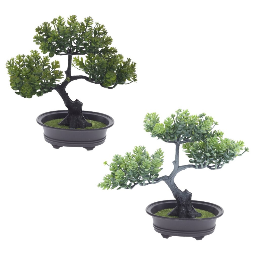 Цветочная композиция "Бонсай", L24 W14 H26 см, 2в.