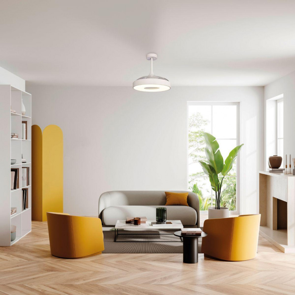 Потолочная светодиодная люстра-вентилятор Mantra COIN 8216