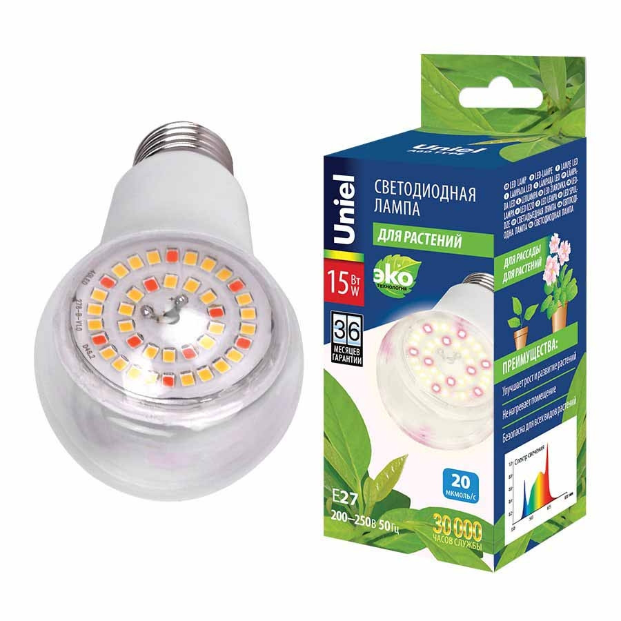 Лампочка светодиодная  LED-A60-15W/SPFB/E27/CL PLP30WH Uniel