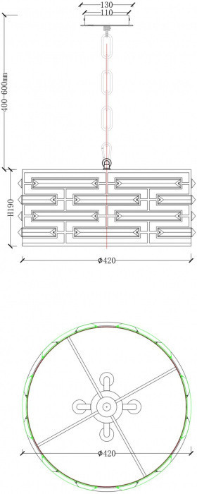 Подвесной светильник Frontera MOD067PL-04CH Maytoni