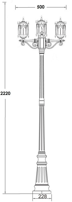 Наземный фонарь DELI S 89909SB Bl Oasis Light