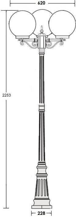 Наземный фонарь GLOBO S 88209SB Bl Oasis Light