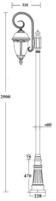 Наземный фонарь St.LOUIS L 89110L/18/B1 Bl мат/тр Oasis Light
